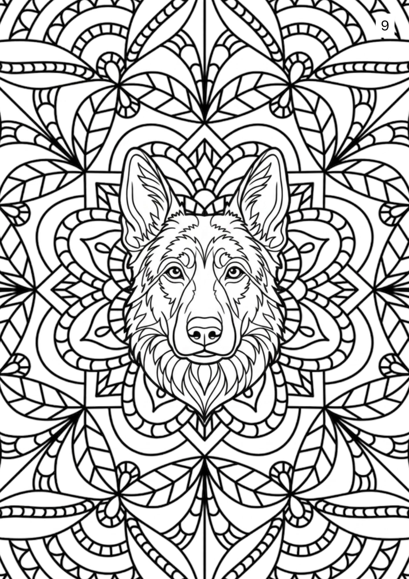 Mandala coloriage chiens 🐶 chats