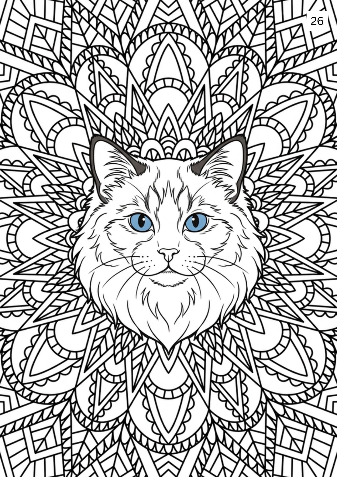 Mandala coloriage chiens 🐶 chats