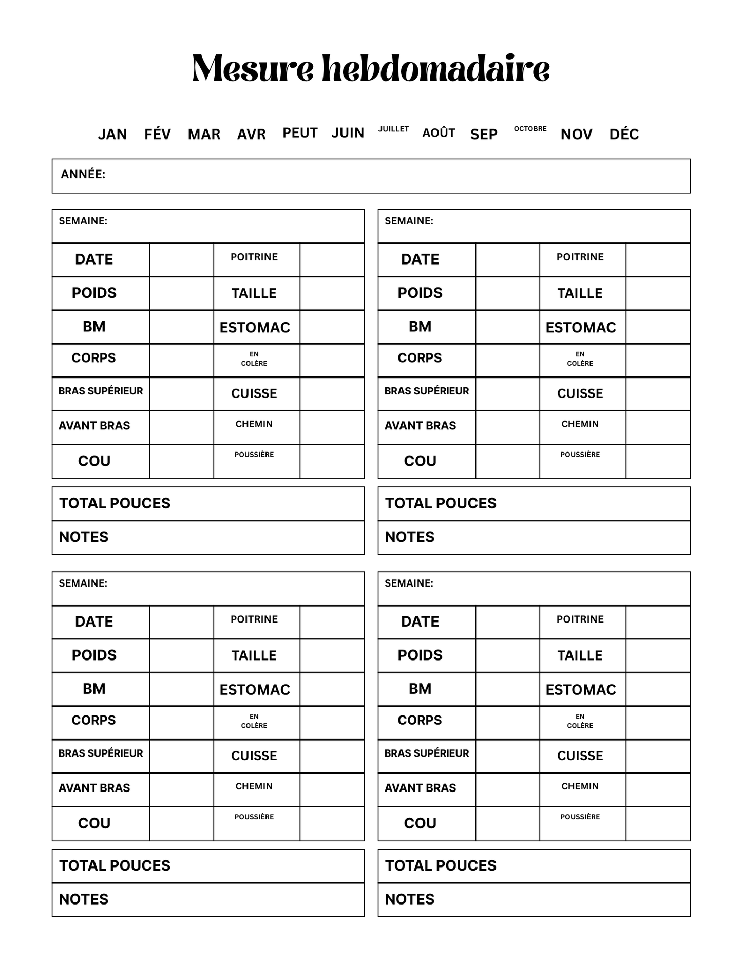 Carnet de fitness minceur objectifs