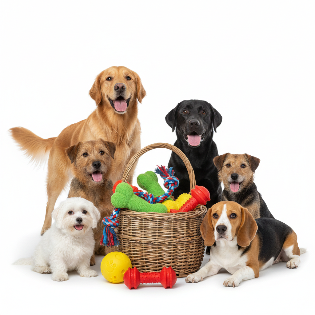 Panier de jouets pour chiens